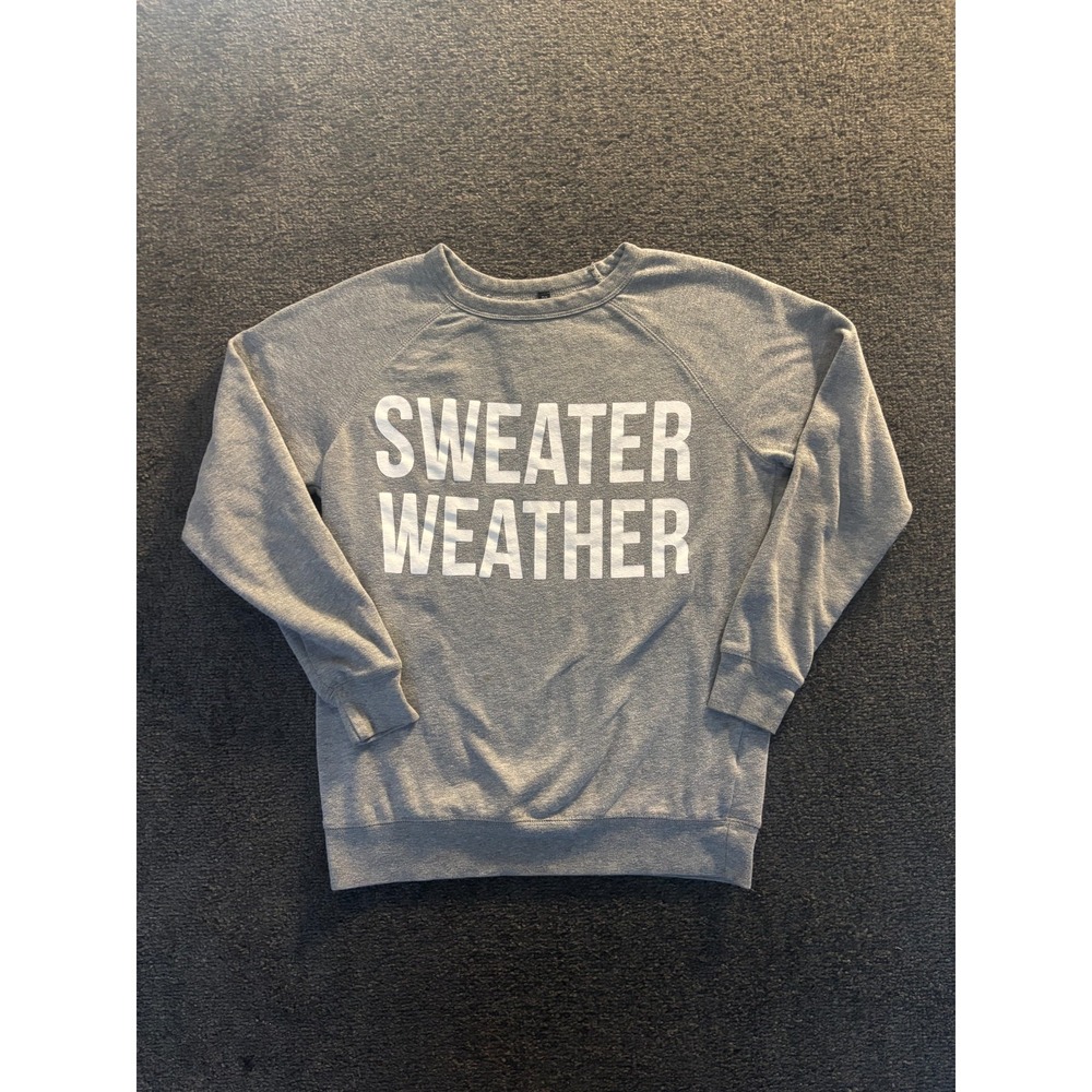 FB Sister Sweatshirt Women's Size XS Gray Sweater Weather Crew Neck Long Sleeve